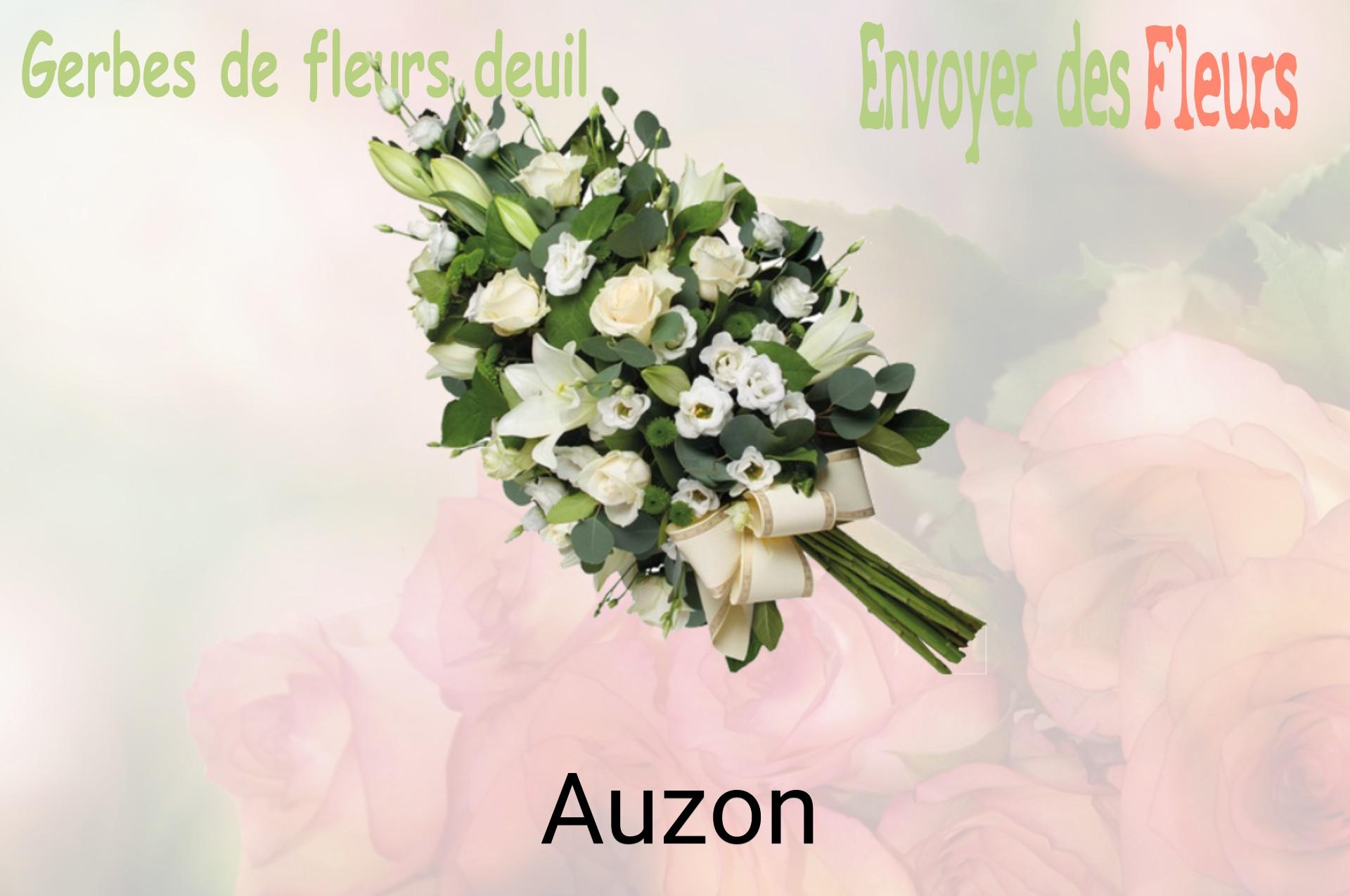 Gerbe de fleurs de deuil livrée à Auzon